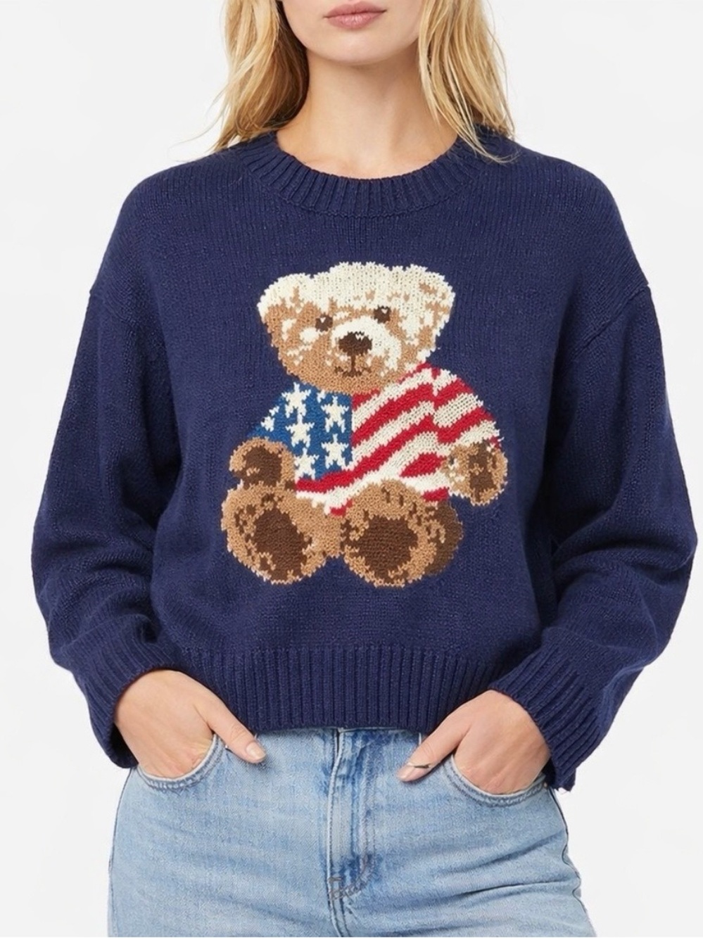 Grayson Threads ($50) Teddy Bear Graphic Cotton Blend Sweater